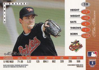 1996 Leaf Signature Series - Press Proofs Gold #19 Mike Mussina Back