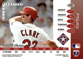 1996 Leaf Signature Series - Press Proofs Gold #72 Will Clark Back