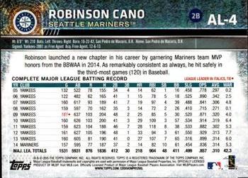 2015 Topps American League All-Stars #AL-4 Robinson Cano Back