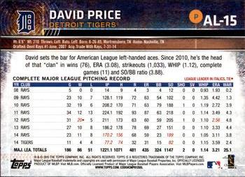 2015 Topps American League All-Stars #AL-15 David Price Back