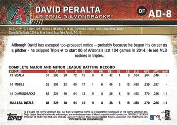 2015 Topps Arizona Diamondbacks #AD-8 David Peralta Back