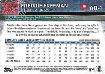 2015 Topps Atlanta Braves #AB-1 Freddie Freeman Back