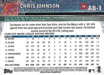 2015 Topps Atlanta Braves #AB-3 Chris Johnson Back