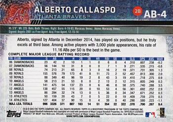2015 Topps Atlanta Braves #AB-4 Alberto Callaspo Back