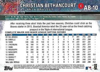 2015 Topps Atlanta Braves #AB-10 Christian Bethancourt Back