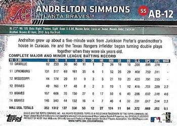 2015 Topps Atlanta Braves #AB-12 Andrelton Simmons Back