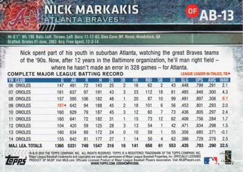 2015 Topps Atlanta Braves #AB-13 Nick Markakis Back