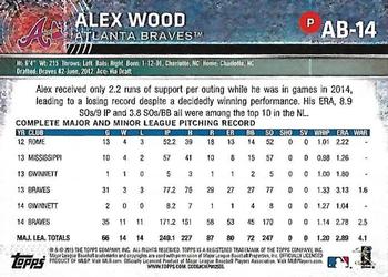 2015 Topps Atlanta Braves #AB-14 Alex Wood Back