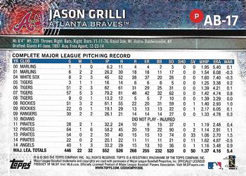 2015 Topps Atlanta Braves #AB17 Jason Grilli Back