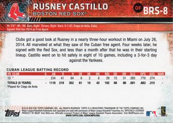 2015 Topps Boston Red Sox #BRS-8 Rusney Castillo Back