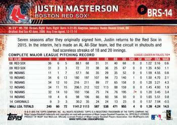 2015 Topps Boston Red Sox #BRS-14 Justin Masterson Back