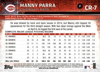 2015 Topps Cincinnati Reds #CR-7 Manny Parra Back