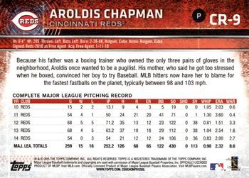 2015 Topps Cincinnati Reds #CR-9 Aroldis Chapman Back
