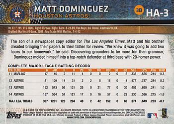 2015 Topps Houston Astros #HA-3 Matt Dominguez Back