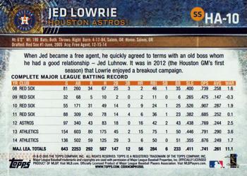 2015 Topps Houston Astros #HA-10 Jed Lowrie Back