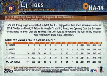 2015 Topps Houston Astros #HA-14 L.J. Hoes Back