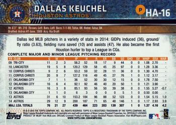 2015 Topps Houston Astros #HA-16 Dallas Keuchel Back