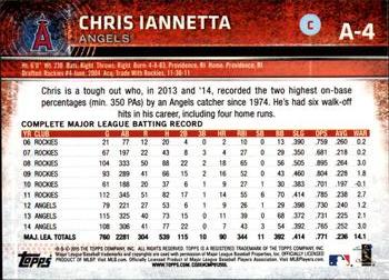 2015 Topps Los Angeles Angels #A-4 Chris Iannetta Back
