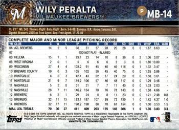 2015 Topps Milwaukee Brewers #MB-14 Wily Peralta Back