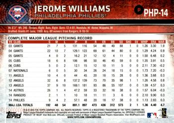 2015 Topps Philadelphia Phillies #PHP14 Jerome Williams Back