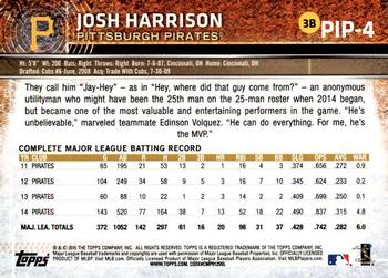 2015 Topps Pittsburgh Pirates #PIP-4 Josh Harrison Back