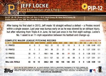 2015 Topps Pittsburgh Pirates #PIP-12 Jeff Locke Back