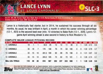 2015 Topps St. Louis Cardinals #SLC-3 Lance Lynn Back