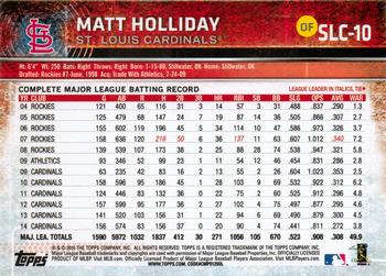 2015 Topps St. Louis Cardinals #SLC-10 Matt Holliday Back