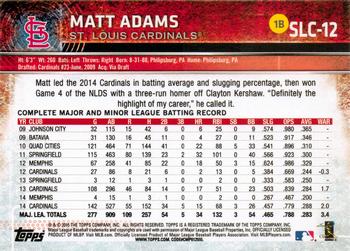 2015 Topps St. Louis Cardinals #SLC-12 Matt Adams Back