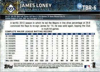 2015 Topps Tampa Bay Rays #TBR6 James Loney Back