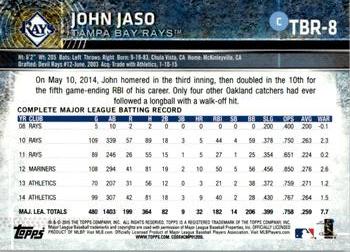 2015 Topps Tampa Bay Rays #TBR8 John Jaso Back