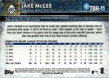 2015 Topps Tampa Bay Rays #TBR11 Jake McGee Back