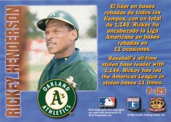 1996 Pacific Prism - Gold #P-125 Rickey Henderson Back