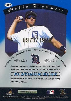 1997 Pinnacle Totally Certified - Platinum Blue #127 Bubba Trammell Back