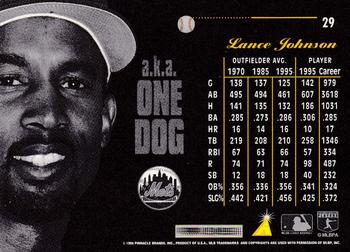 1996 Pinnacle Aficionado - Artist's Proofs #29 Lance Johnson Back