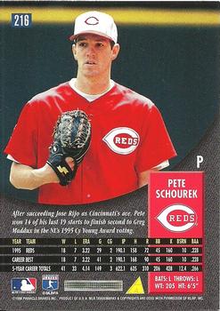 1996 Pinnacle - Foil #216 Pete Schourek Back