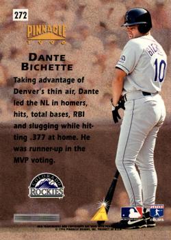 1996 Pinnacle - Foil #272 Dante Bichette Back
