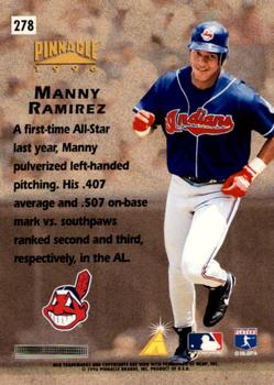 1996 Pinnacle - Foil #278 Manny Ramirez Back