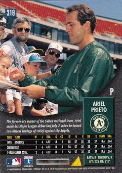 1996 Pinnacle - Foil #316 Ariel Prieto Back
