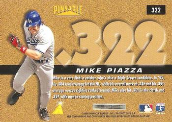 1996 Pinnacle - Foil #322 Mike Piazza Back