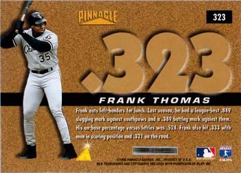 1996 Pinnacle - Foil #323 Frank Thomas Back