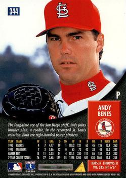 1996 Pinnacle - Foil #344 Andy Benes Back