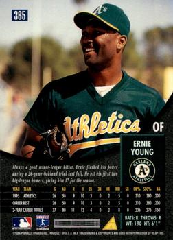 1996 Pinnacle - Foil #365 Ernie Young Back
