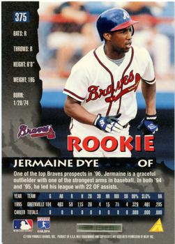 1996 Pinnacle - Foil #375 Jermaine Dye Back