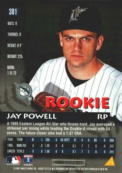 1996 Pinnacle - Foil #381 Jay Powell Back