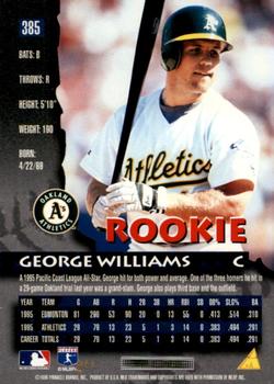 1996 Pinnacle - Foil #385 George Williams Back