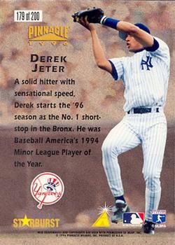 1996 Pinnacle - Starburst Artist's Proofs #179 Derek Jeter Back