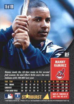 1996 Pinnacle - Starburst Artist's Proofs #18 Manny Ramirez Back