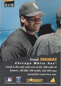 1996 Pinnacle - Starburst Artist's Proofs #62 Frank Thomas Back
