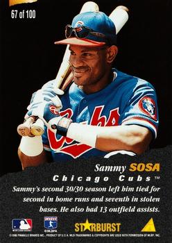 1996 Pinnacle - Starburst Artist's Proofs #67 Sammy Sosa Back